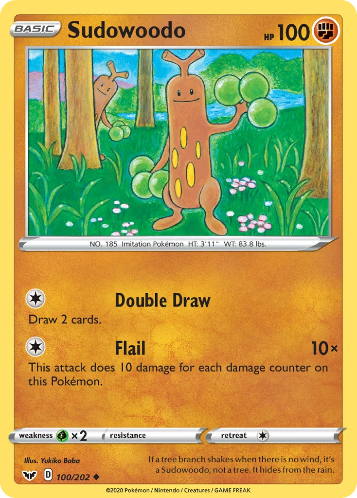 Sudowoodo 100 Sword & Shield Pokemon Card