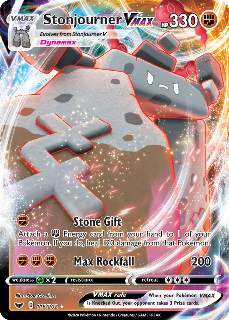 Stonjourner VMAX 116 Sword & Shield Pokemon Card