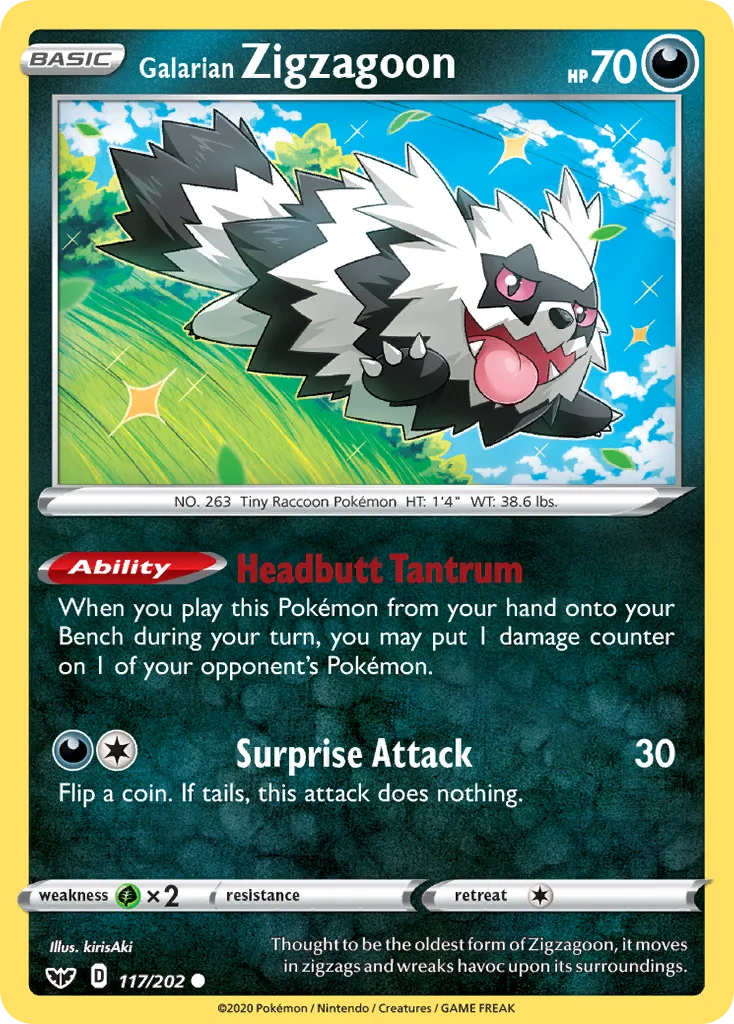Galarian Zigzagoon 117 Sword & Shield