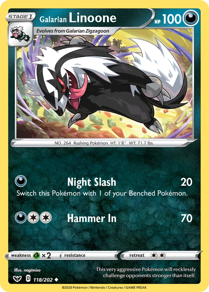 Galarian Linoone 118 Sword & Shield