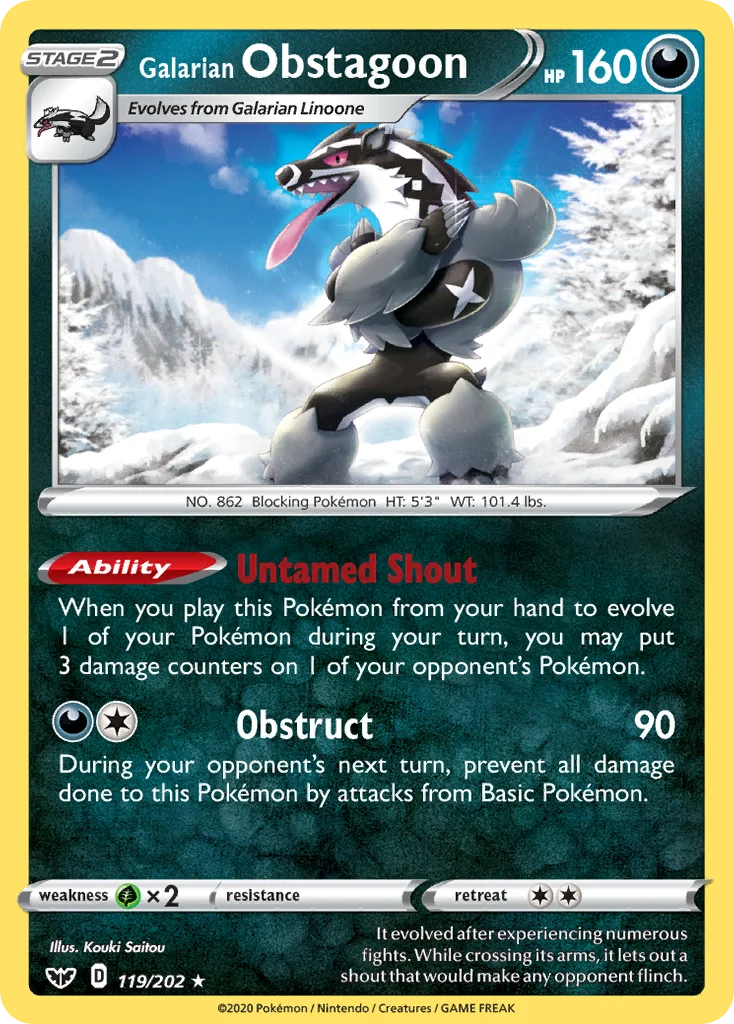 Galarian Obstagoon 119 Sword & Shield