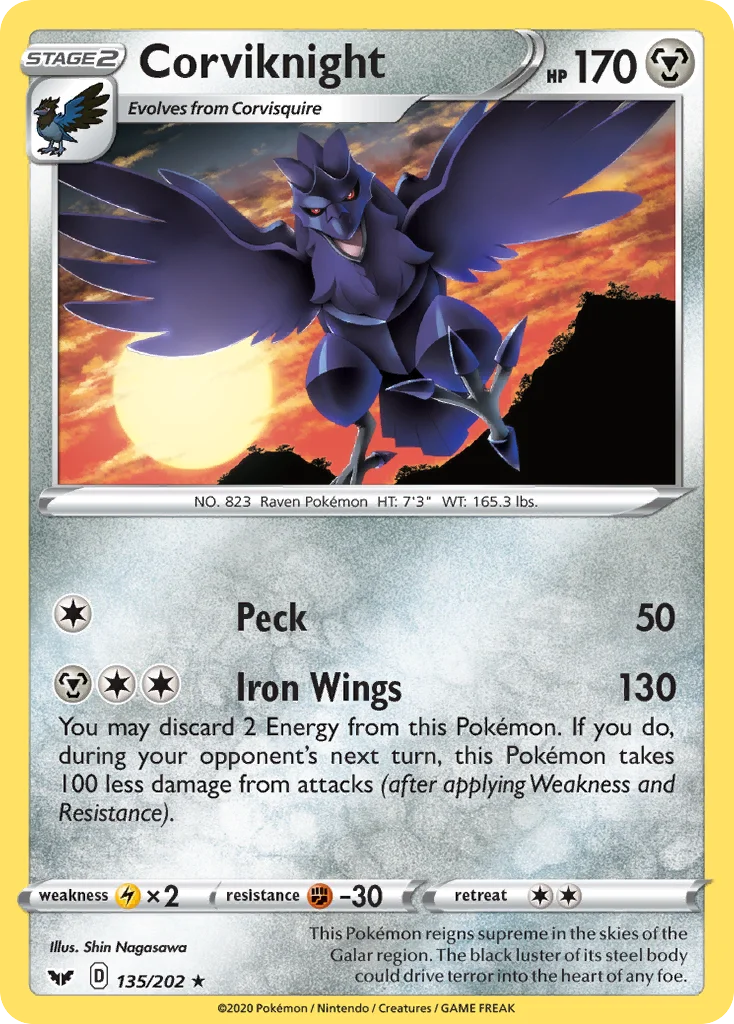Corviknight 135 Sword & Shield
