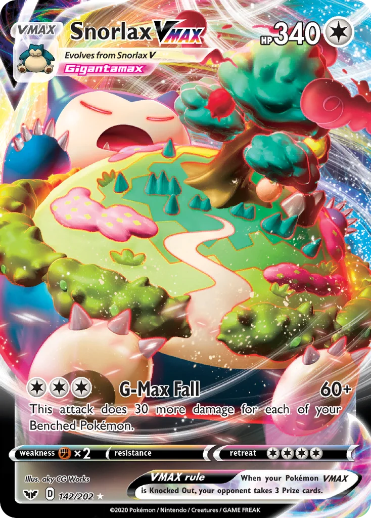 Snorlax VMAX 142 Sword & Shield Pokemon Card
