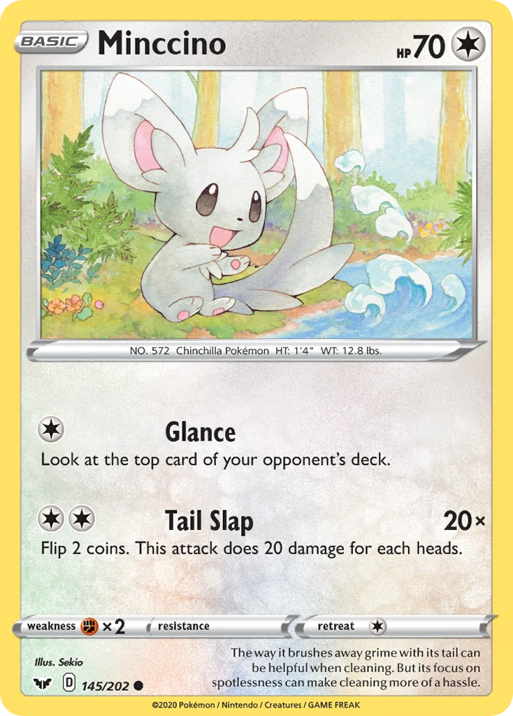 Minccino 145 Sword & Shield Pokemon Card