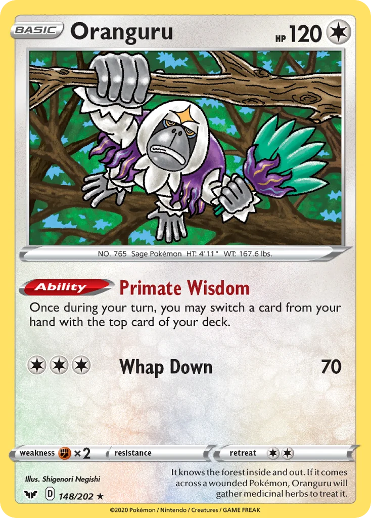 Oranguru 148 Sword & Shield Pokemon Card