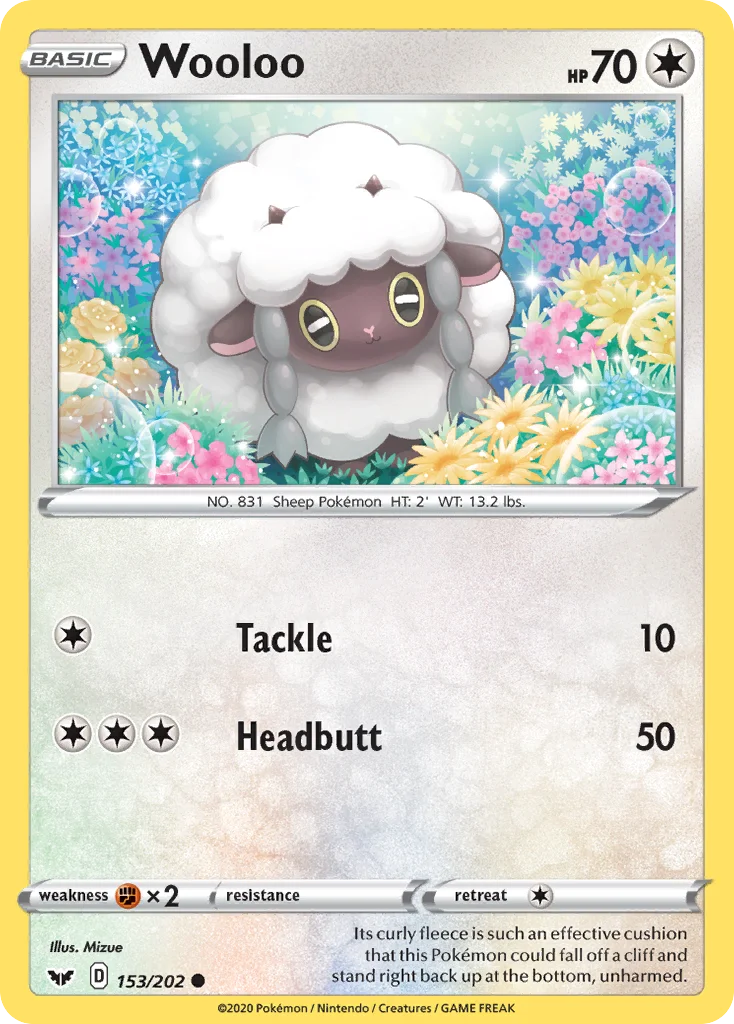 Wooloo 153 Sword & Shield Pokemon Card