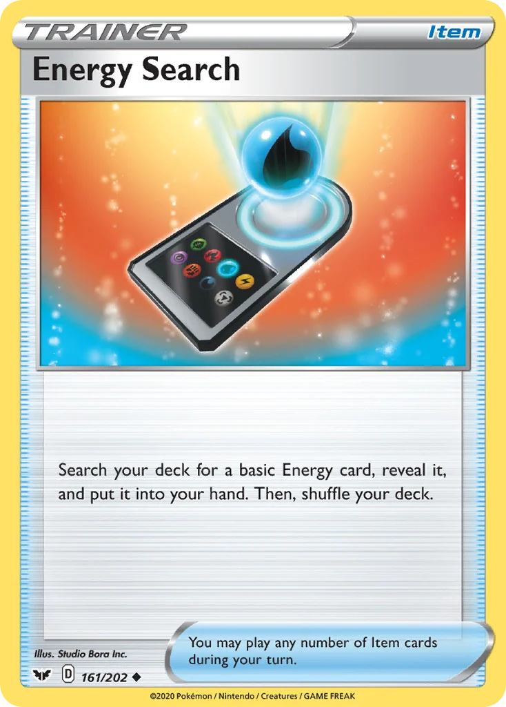 Energy Search 161 Sword & Shield Pokemon Card