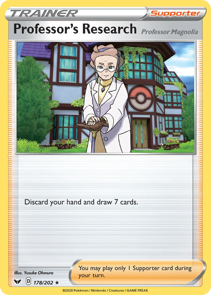 Professor's Research (Professor Magnolia) 178 Sword & Shield Pokemon Card
