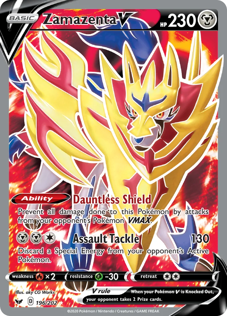 Zamazenta V 196 Sword & Shield Pokemon Card