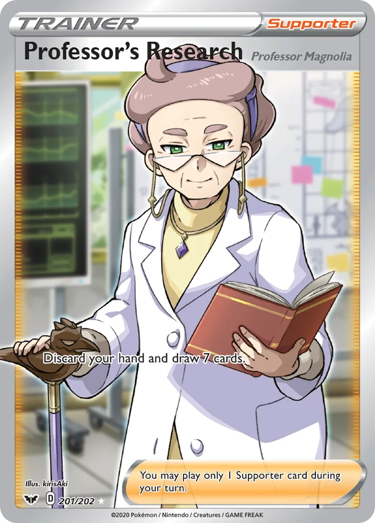 Professor's Research (Professor Magnolia) 201 Sword & Shield Pokemon Card