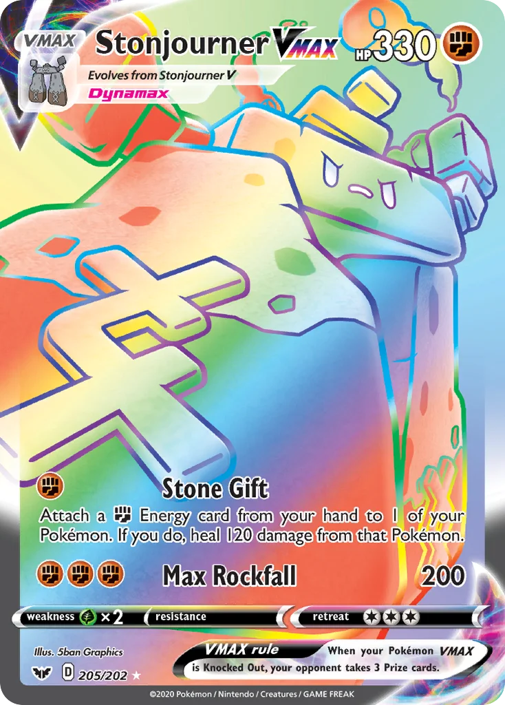 Stonjourner VMAX 205 Sword & Shield Pokemon Card