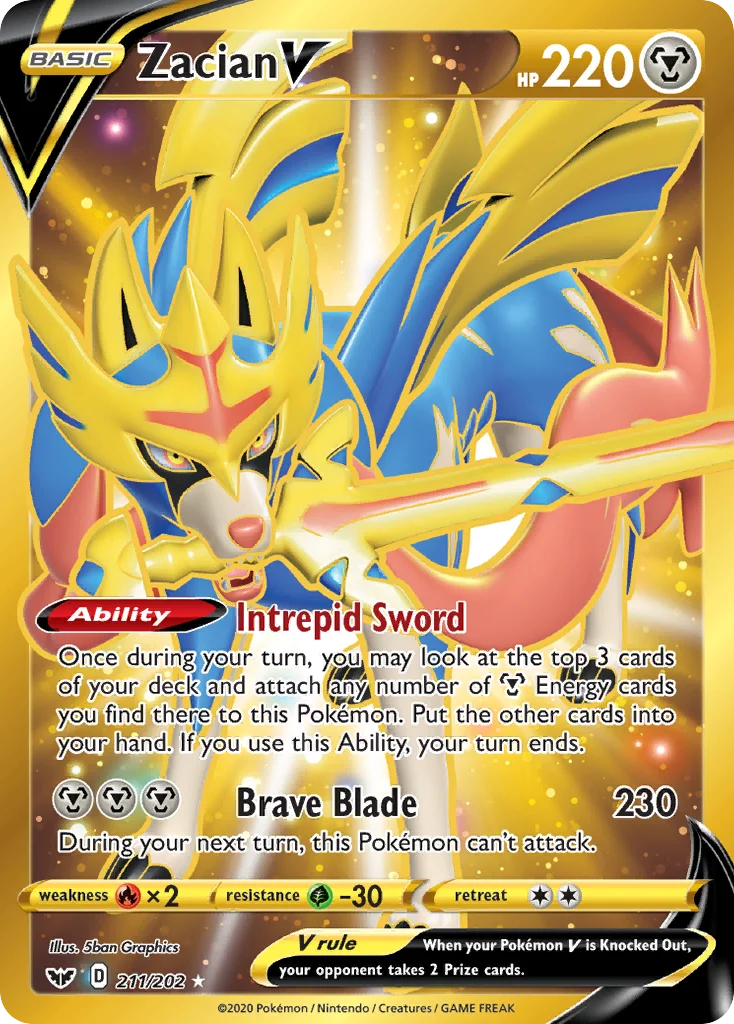 Zacian V 211 Sword & Shield Pokemon Card