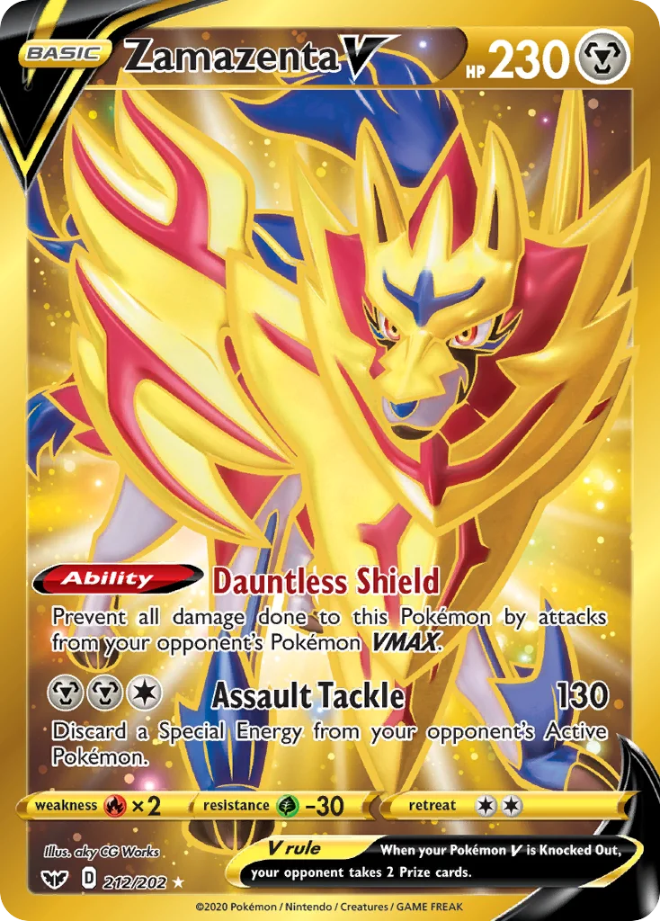 Zamazenta V 212 Sword & Shield Pokemon Card