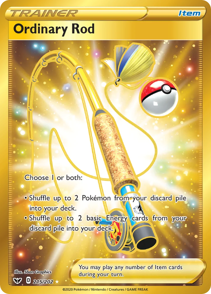 Ordinary Rod 215 Sword & Shield Pokemon Card