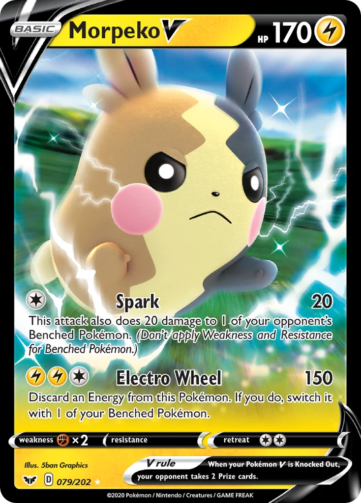 Morpeko V 079 Sword & Shield Pokemon Card