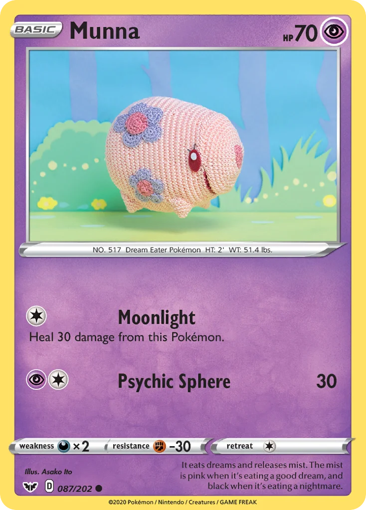 Munna 087 Sword & Shield Pokemon Card