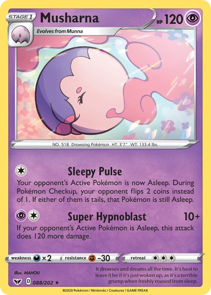 Musharna 088 Sword & Shield Pokemon Card