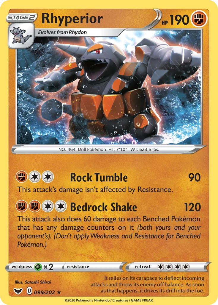 Rhyperior 099 Sword & Shield Pokemon Card