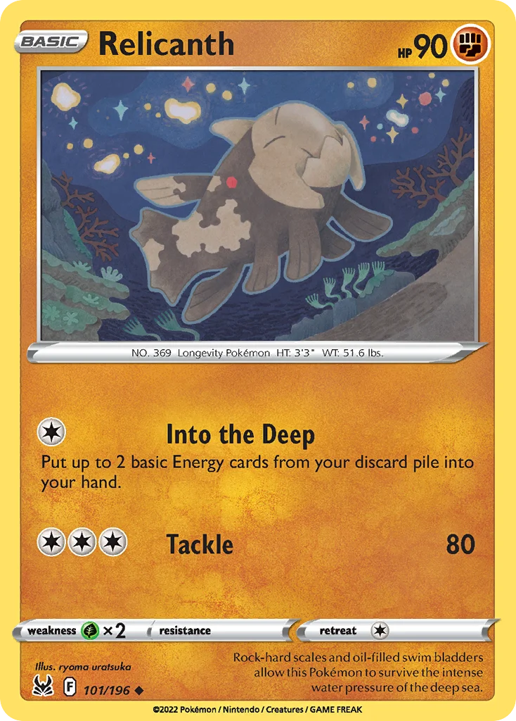 Relicanth 101 Lost Origin Pokemon Card