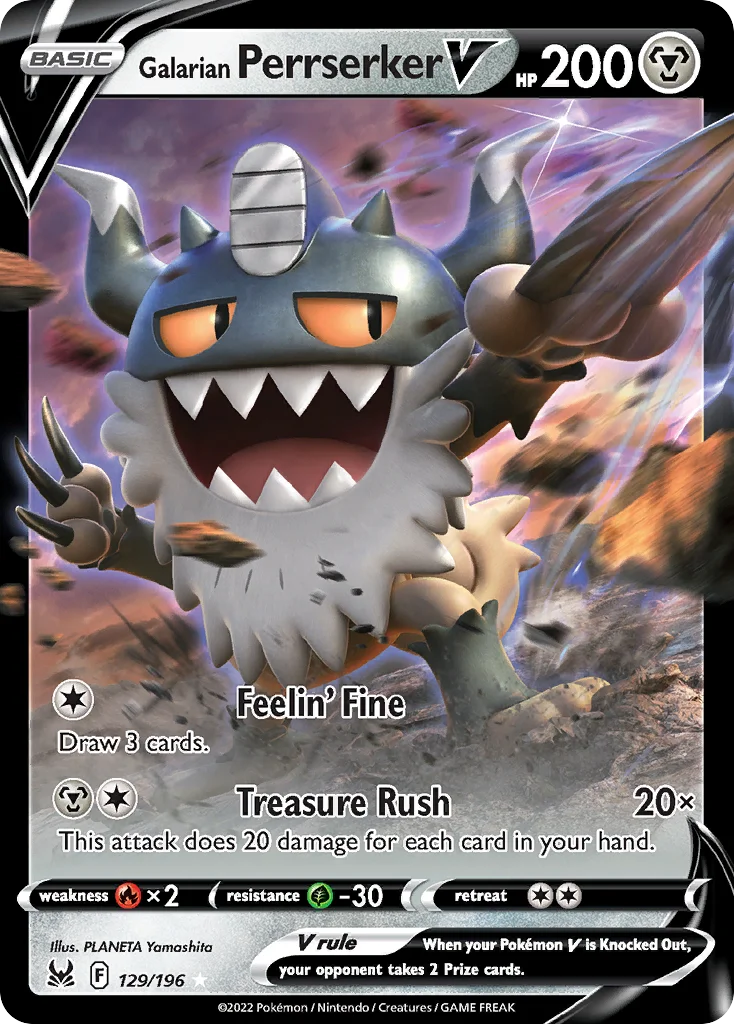 Galarian Perrserker V 129 Lost Origin
