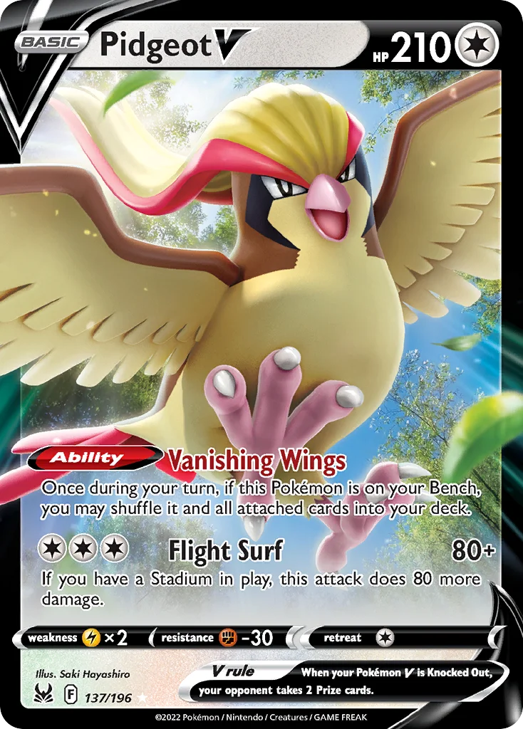 Pidgeot V 137 Lost Origin