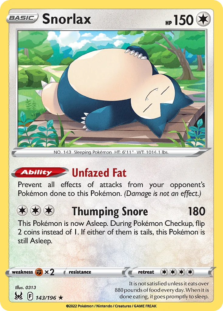 Snorlax 143 Lost Origin