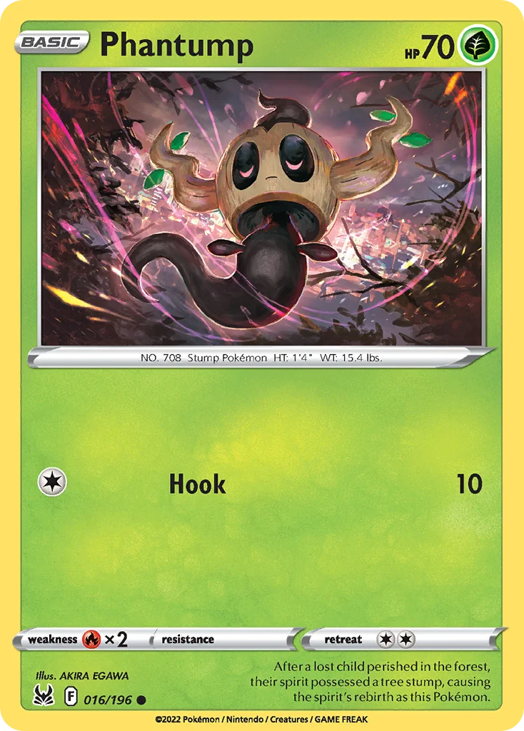 Phantump 016 Lost Origin Pokemon Card