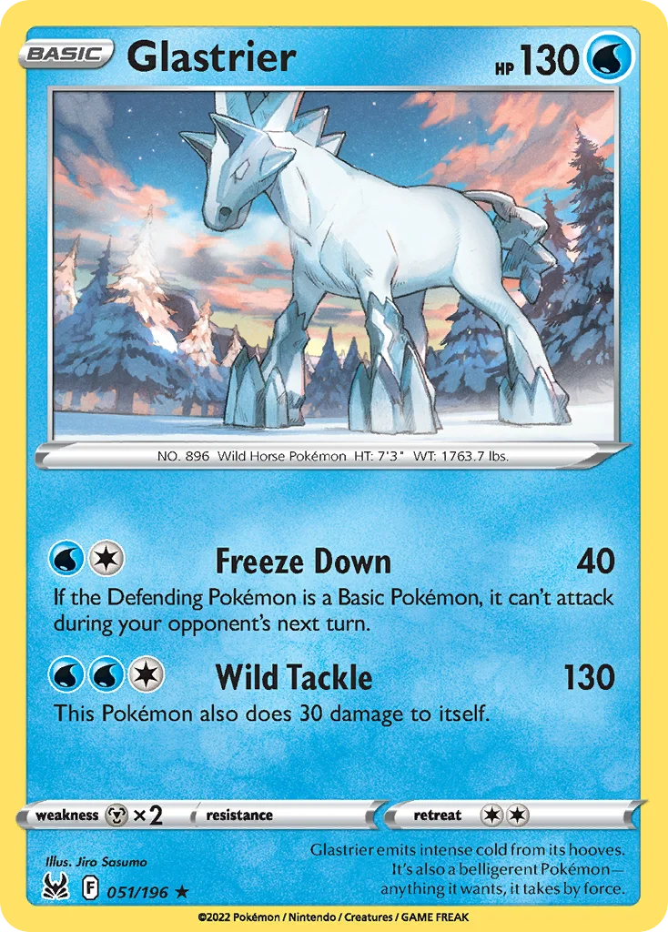 Glastrier 051 Lost Origin Pokemon Card
