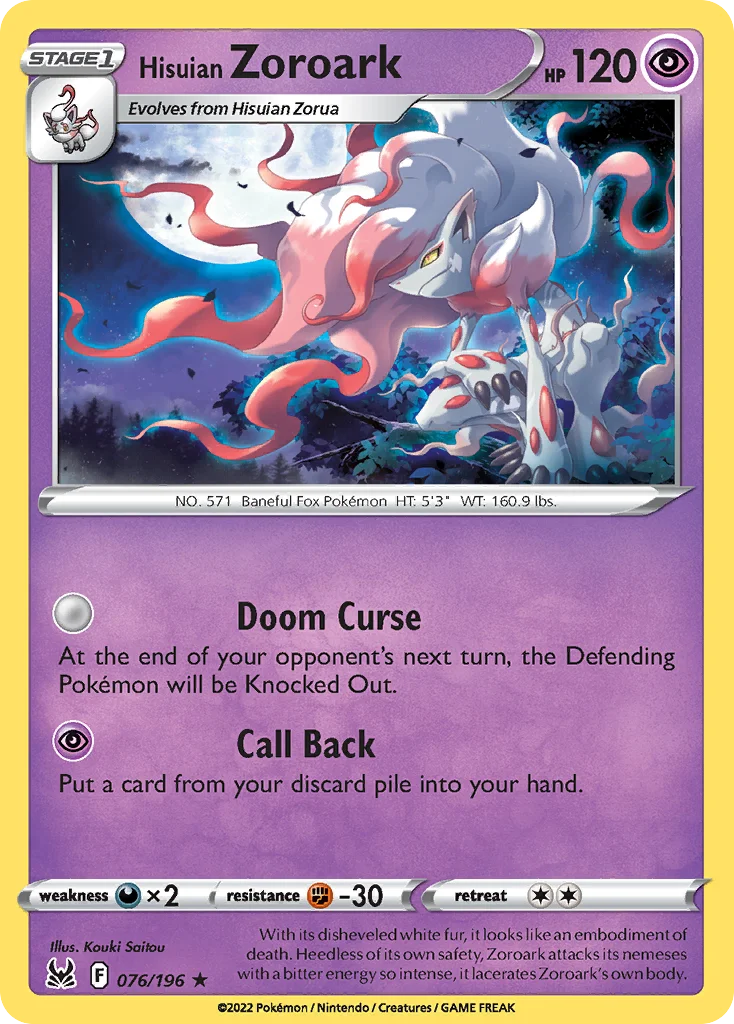 Hisuian Zoroark 076 Lost Origin