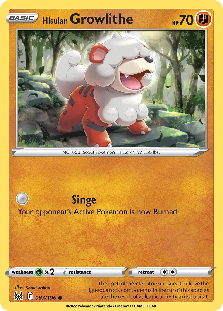 Hisuian Growlithe 083 Lost Origin