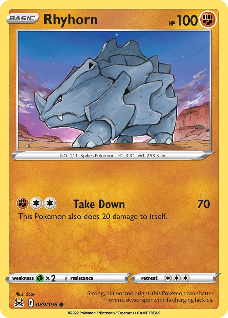 Rhyhorn 089 Lost Origin