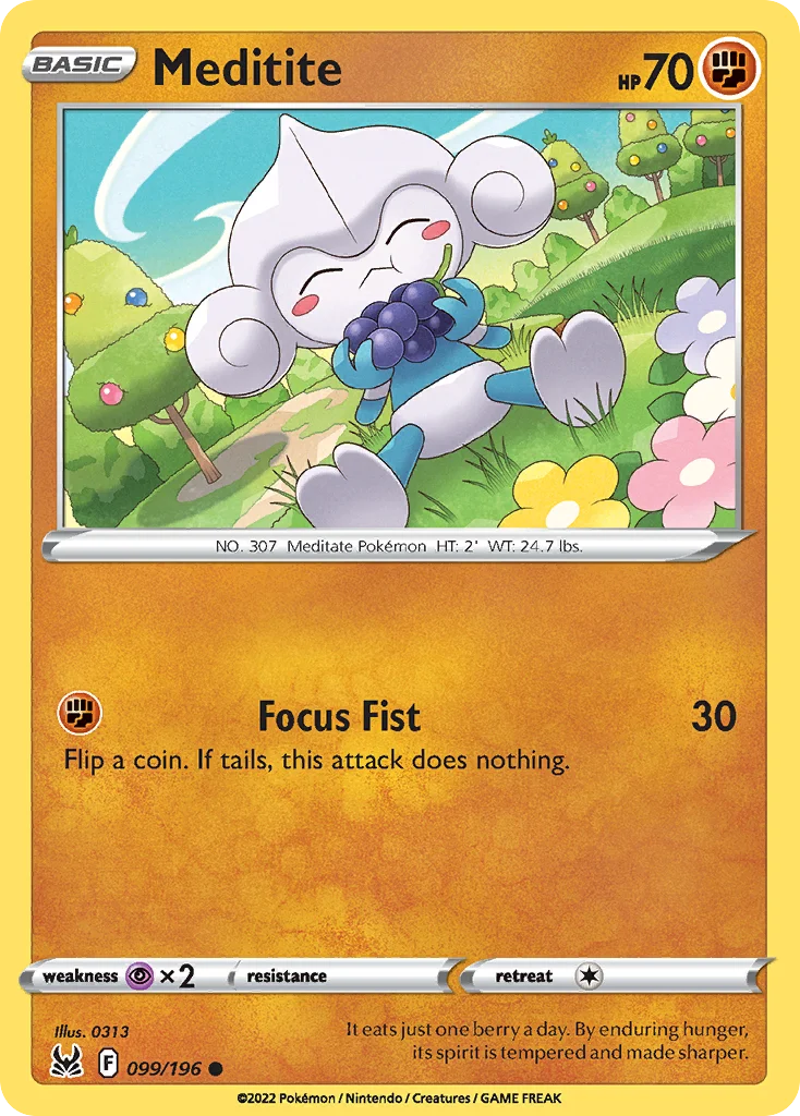 Meditite 099 Lost Origin Pokemon Card