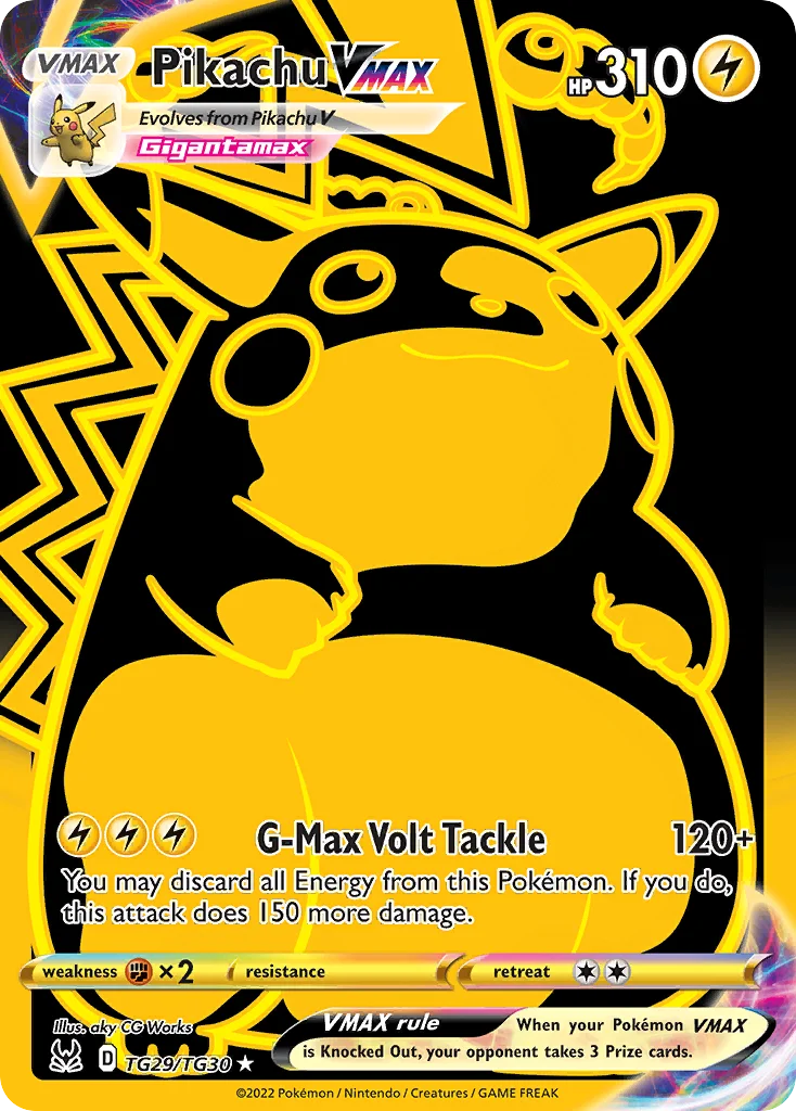 Pikachu VMAX TG29 Lost Origin Pokemon Card