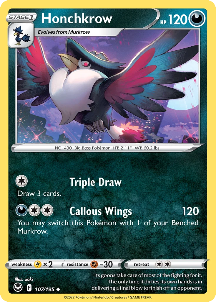 Honchkrow 107 Silver Tempest