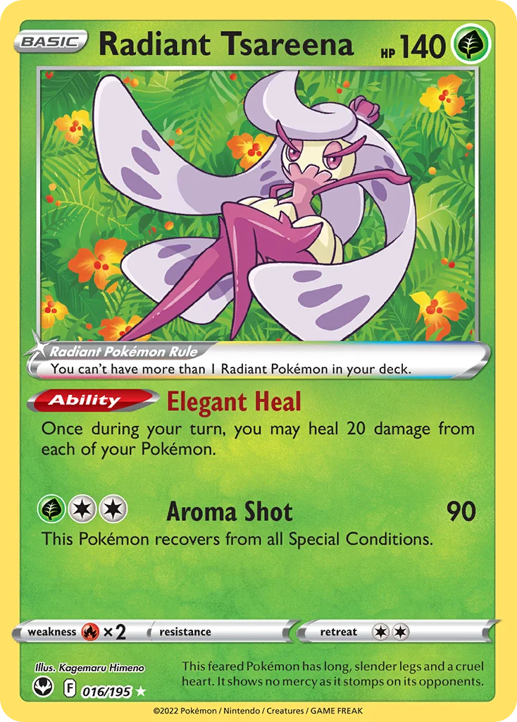 Radiant Tsareena 016 Silver Tempest Pokemon Card