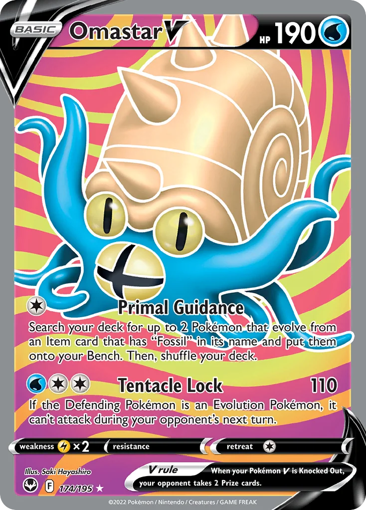 Omastar V (Full Art) 174 Silver Tempest
