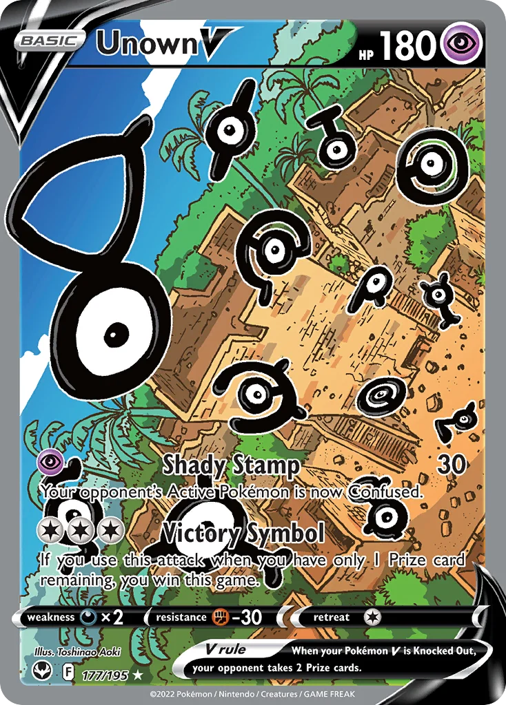 Unown V (Alternate Full Art) 177 Silver Tempest