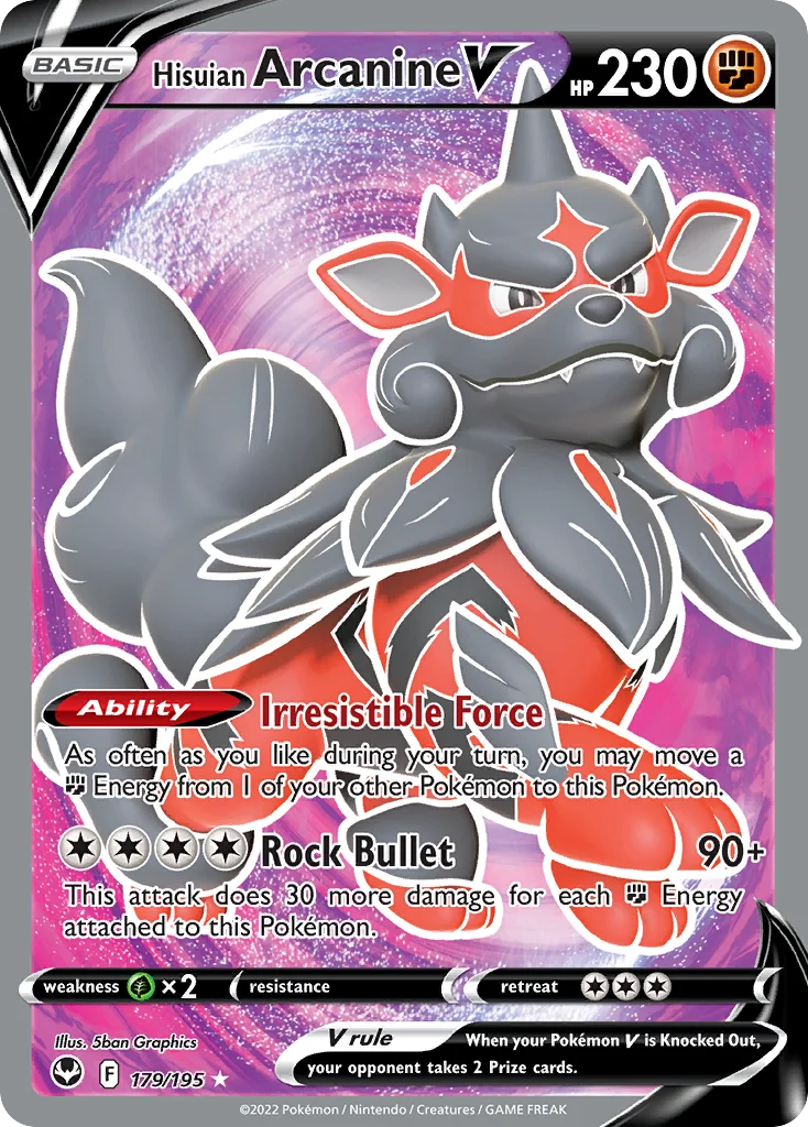 Hisuian Arcanine V (Full Art) 179 Silver Tempest