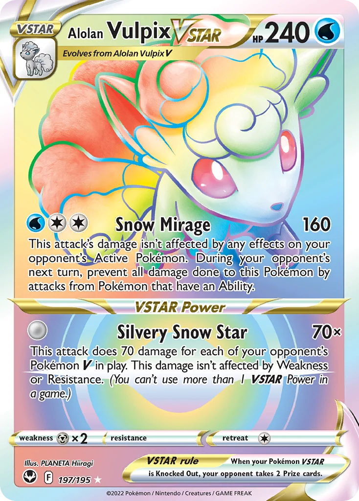Alolan Vulpix VSTAR (Secret) 197 Silver Tempest