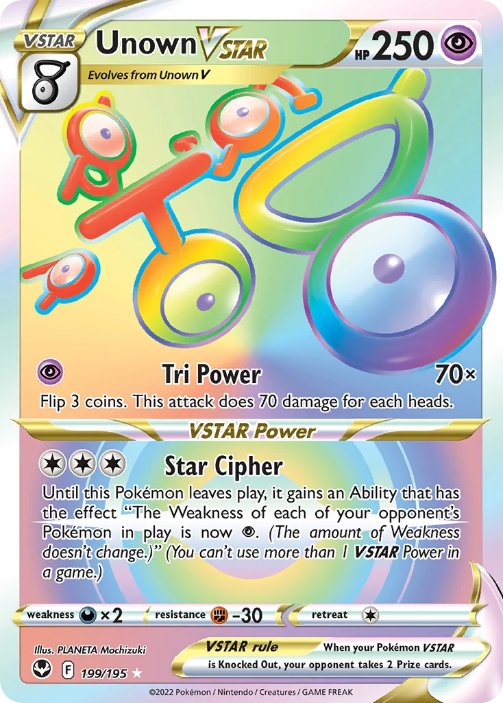 Unown VSTAR (Secret) 199 Silver Tempest