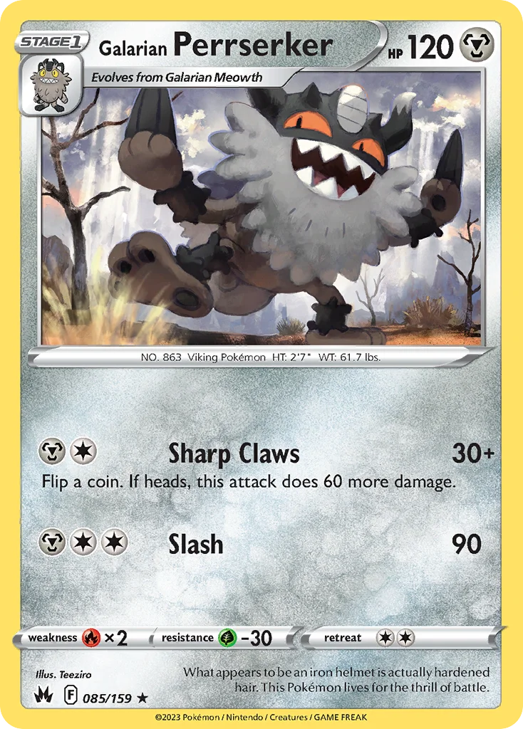 Galarian Perrserker 085 Crown Zenith