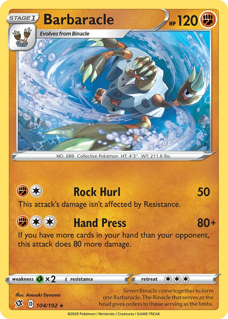 Barbaracle 104 Rebel Clash Pokemon Card