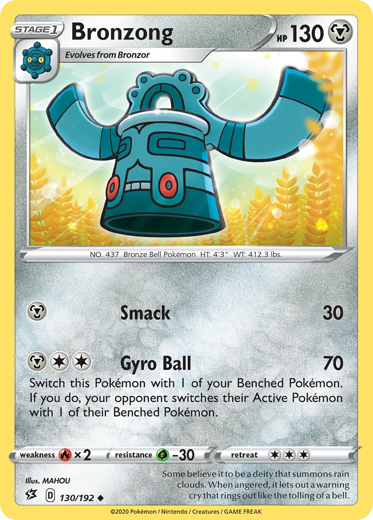 Bronzong 130 Rebel Clash Pokemon Card
