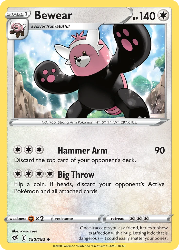 Bewear 150 Rebel Clash Pokemon Card