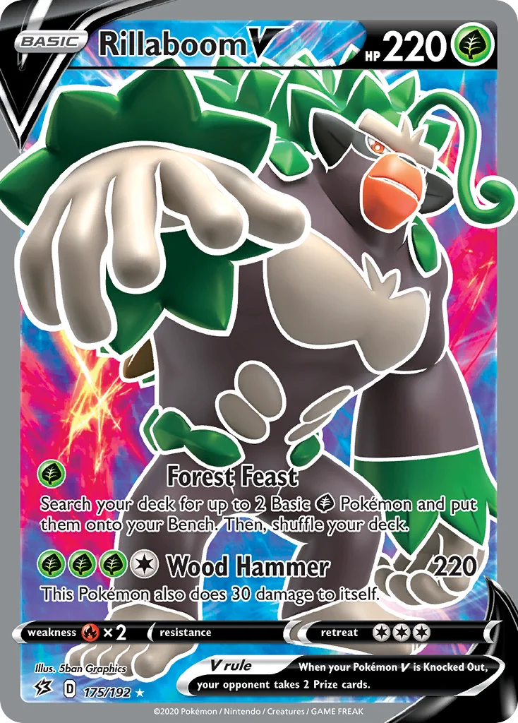 Rillaboom V (Full Art) 175 Rebel Clash
