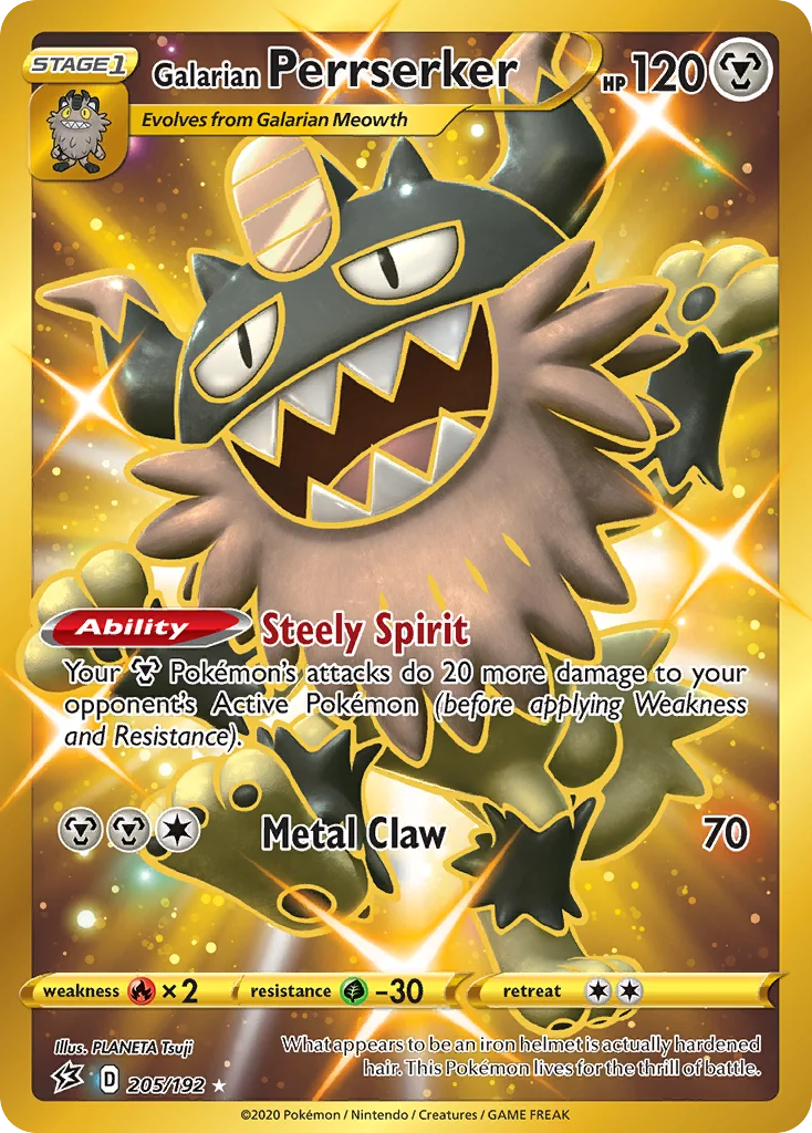 Galarian Perrserker (Secret) 205 Rebel Clash