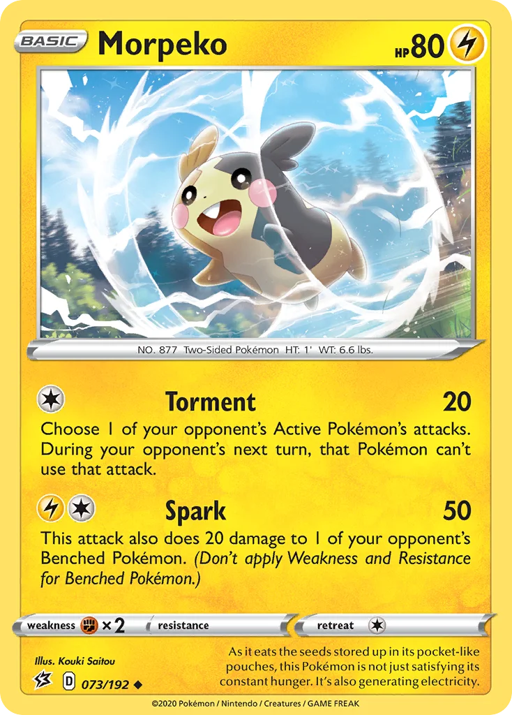 Morpeko 073 Rebel Clash Pokemon Card