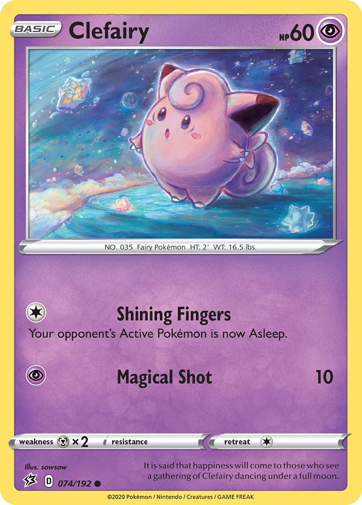 Clefairy 074 Rebel Clash Pokemon Card