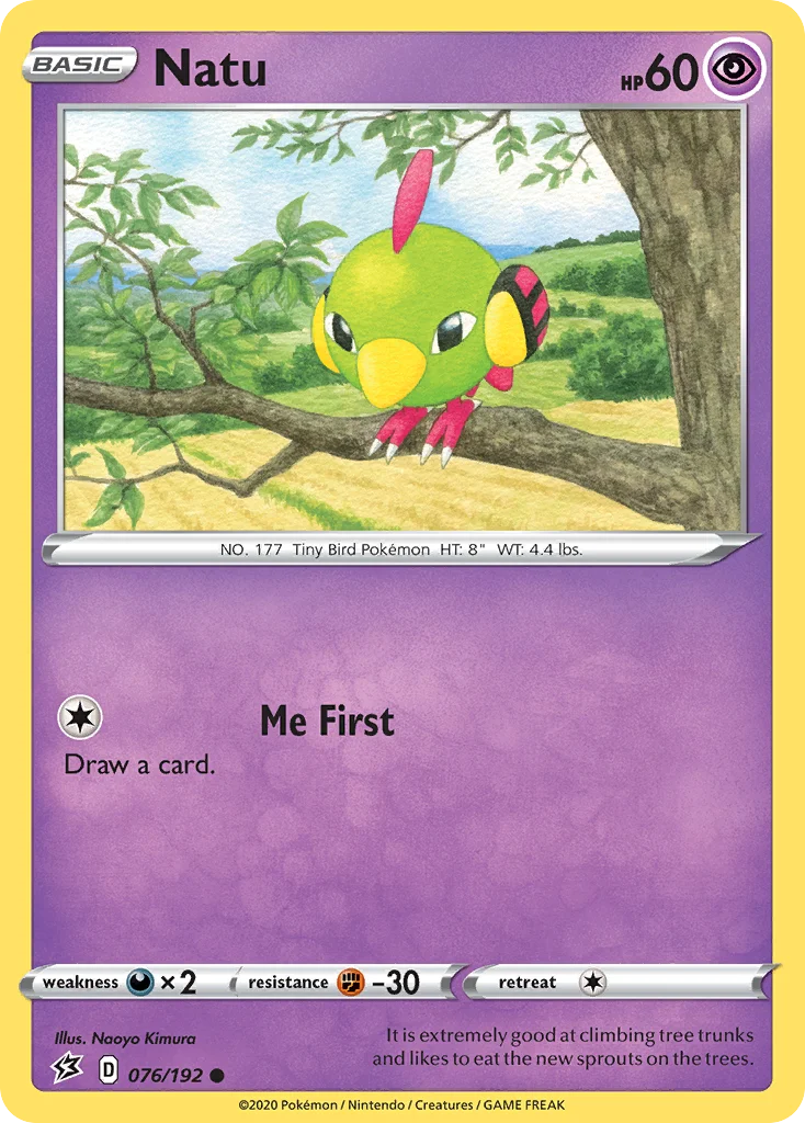 Natu 076 Rebel Clash Pokemon Card