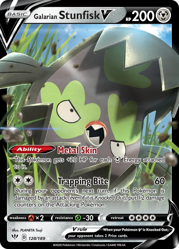 Galarian Stunfisk V 128 Darkness Ablaze